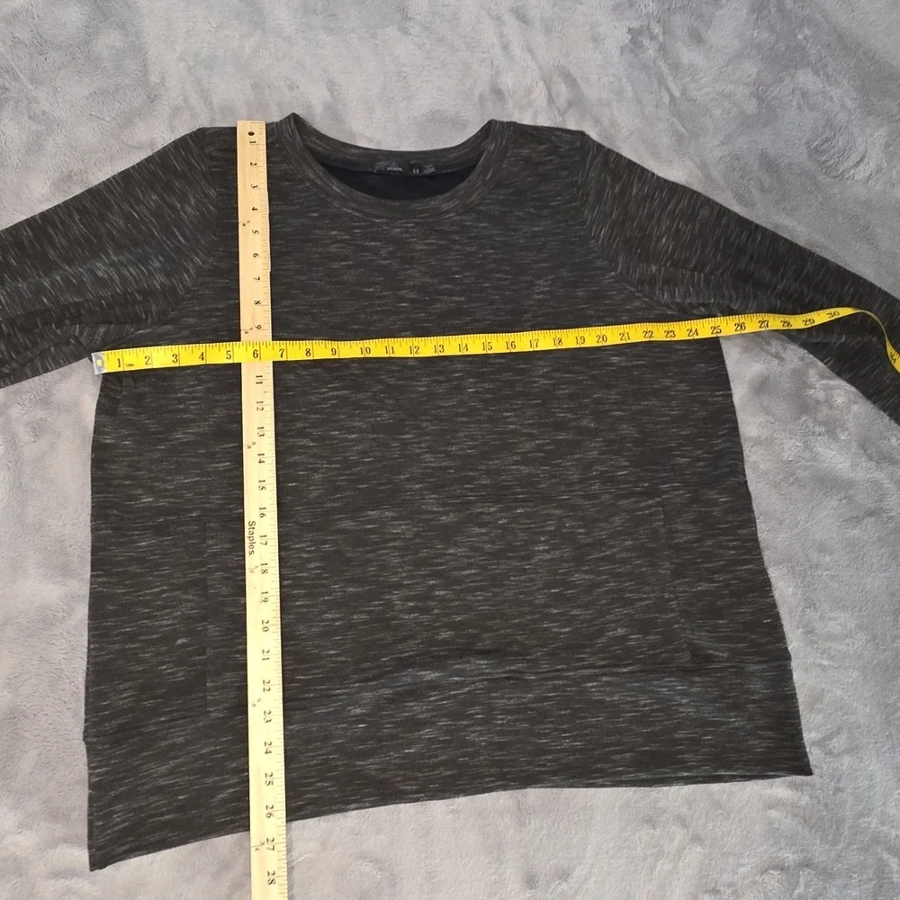 Prana Size 2XL Womens Gray Speckled Long Sleeve Crew Neck‎ Sweatshirt